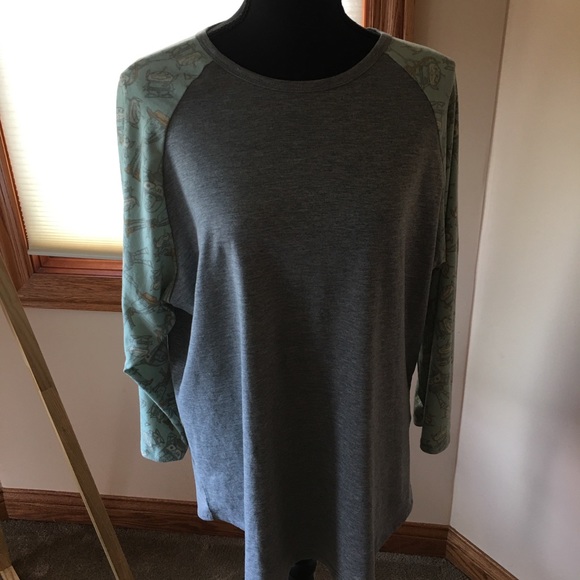 LuLaRoe Tops - Lularoe Toy Story.  3XL.  Long sleeved gray green